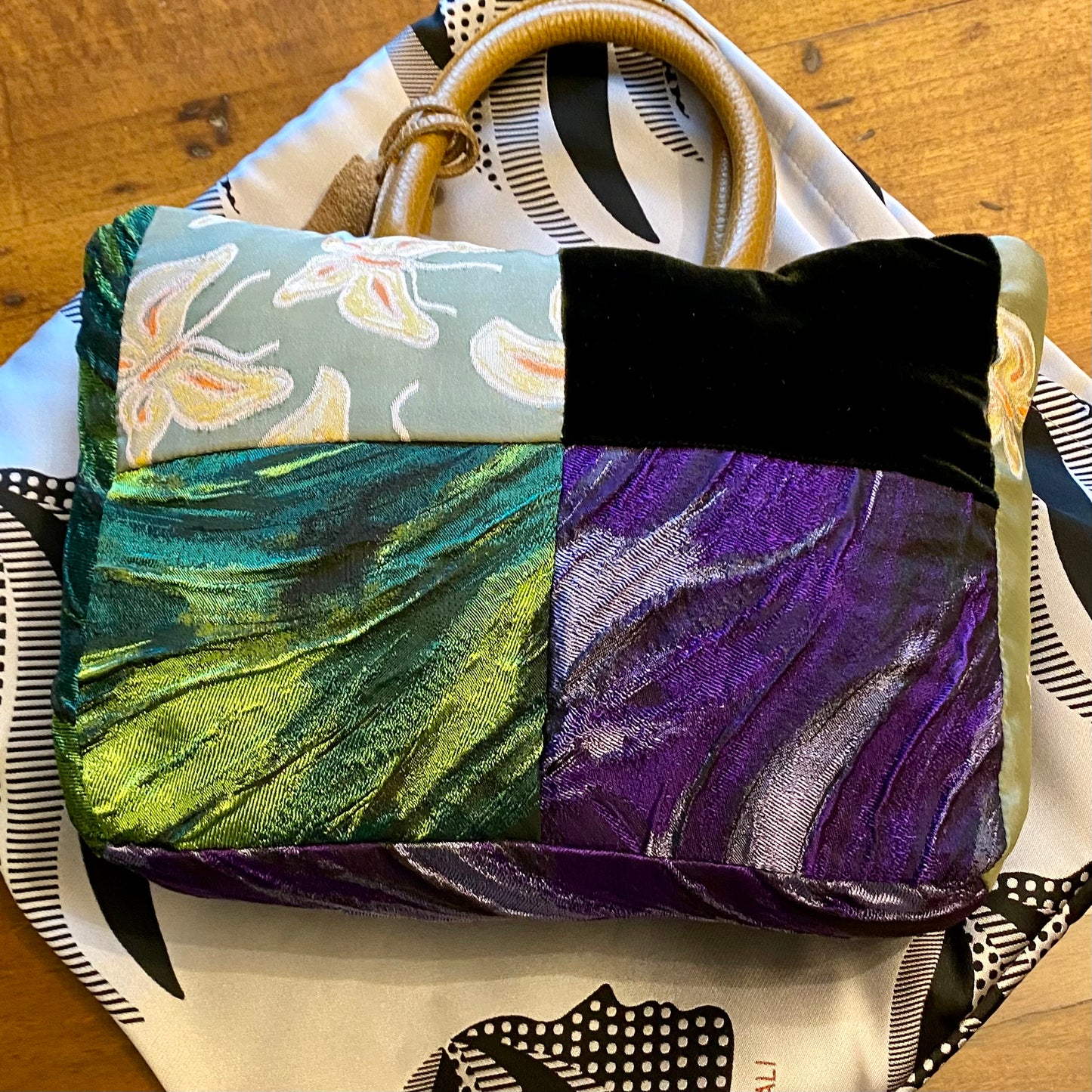 Mini Shopper viola/verde - MARTA VITALI