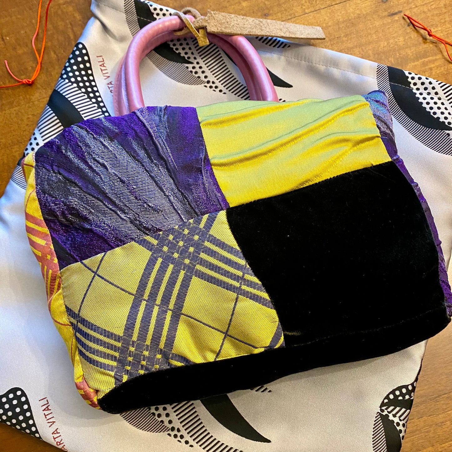 Mini Shopper blu/oro - MARTA VITALI