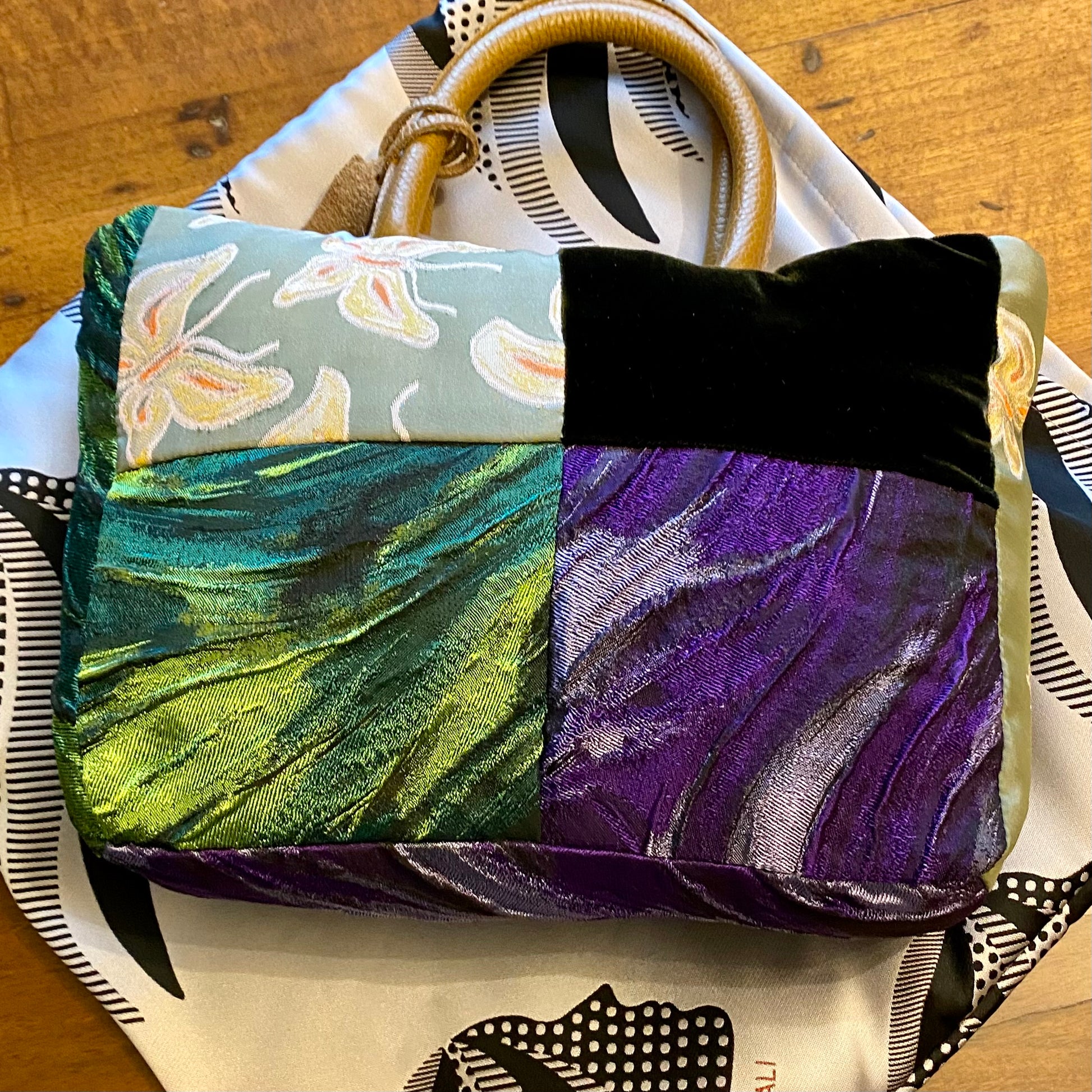 Mini Shopper viola/verde - MARTA VITALI