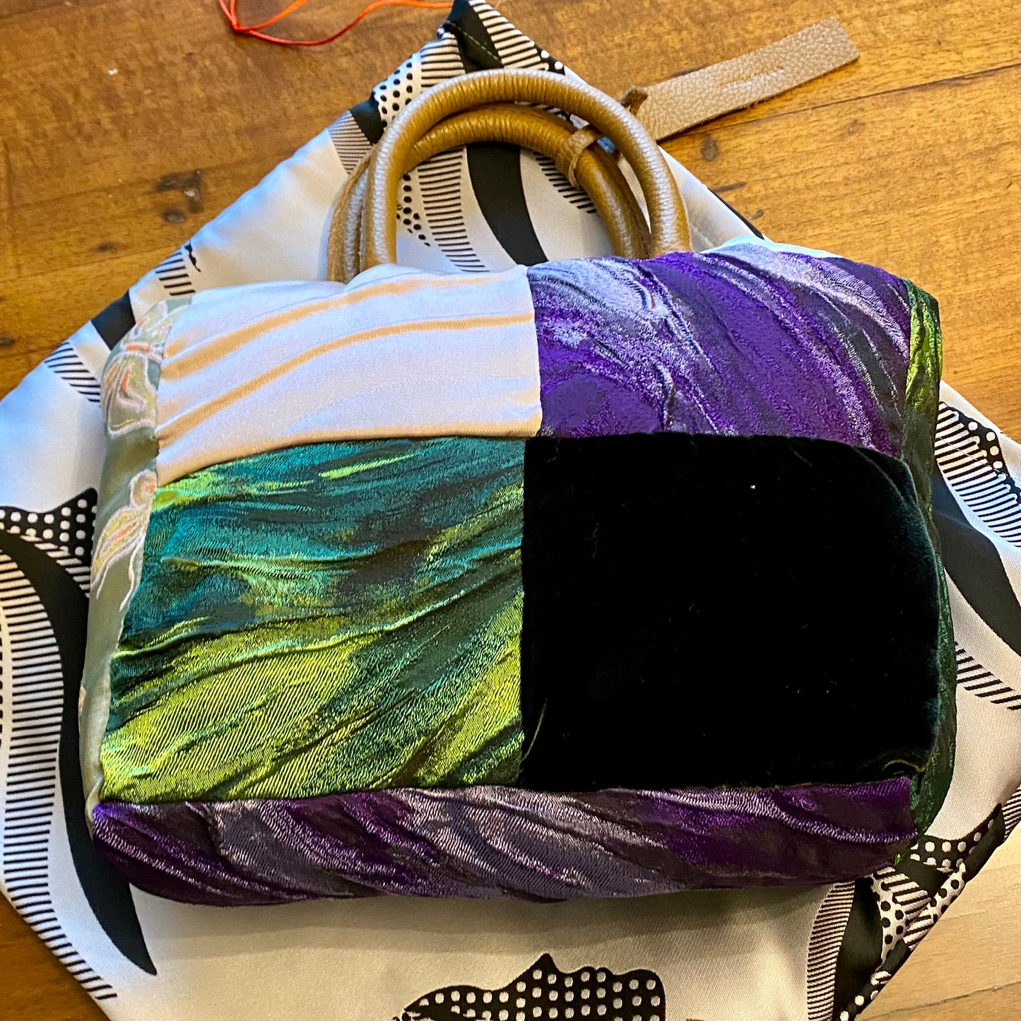 Mini Shopper viola/verde - MARTA VITALI