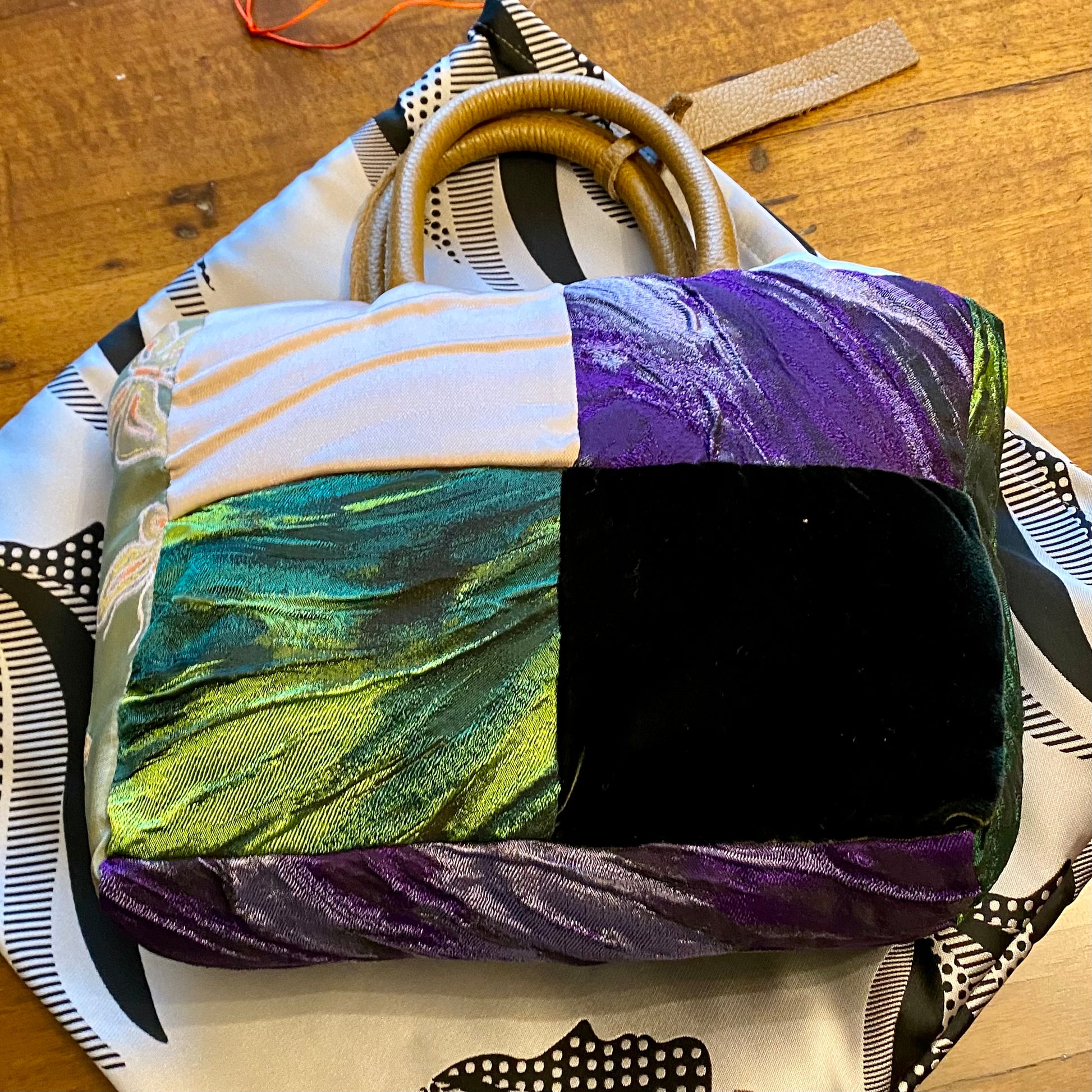 Mini Shopper viola/verde - MARTA VITALI